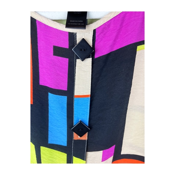 Ali Miles Size S Top Multicolor Block Color 90s Roll Up. - Picture 4 of 5